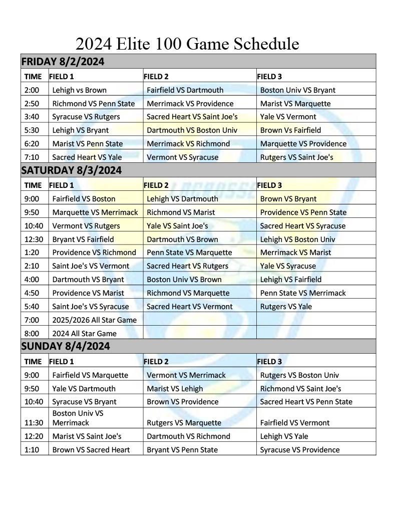2024 Elite 100 Schedule Top recruiting showcase for high school